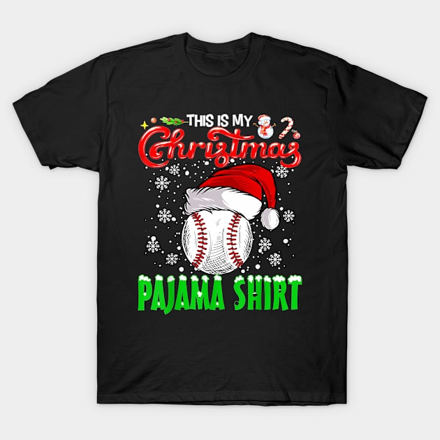 Funny Baseball Christmas T-Shirt by Fashion planet